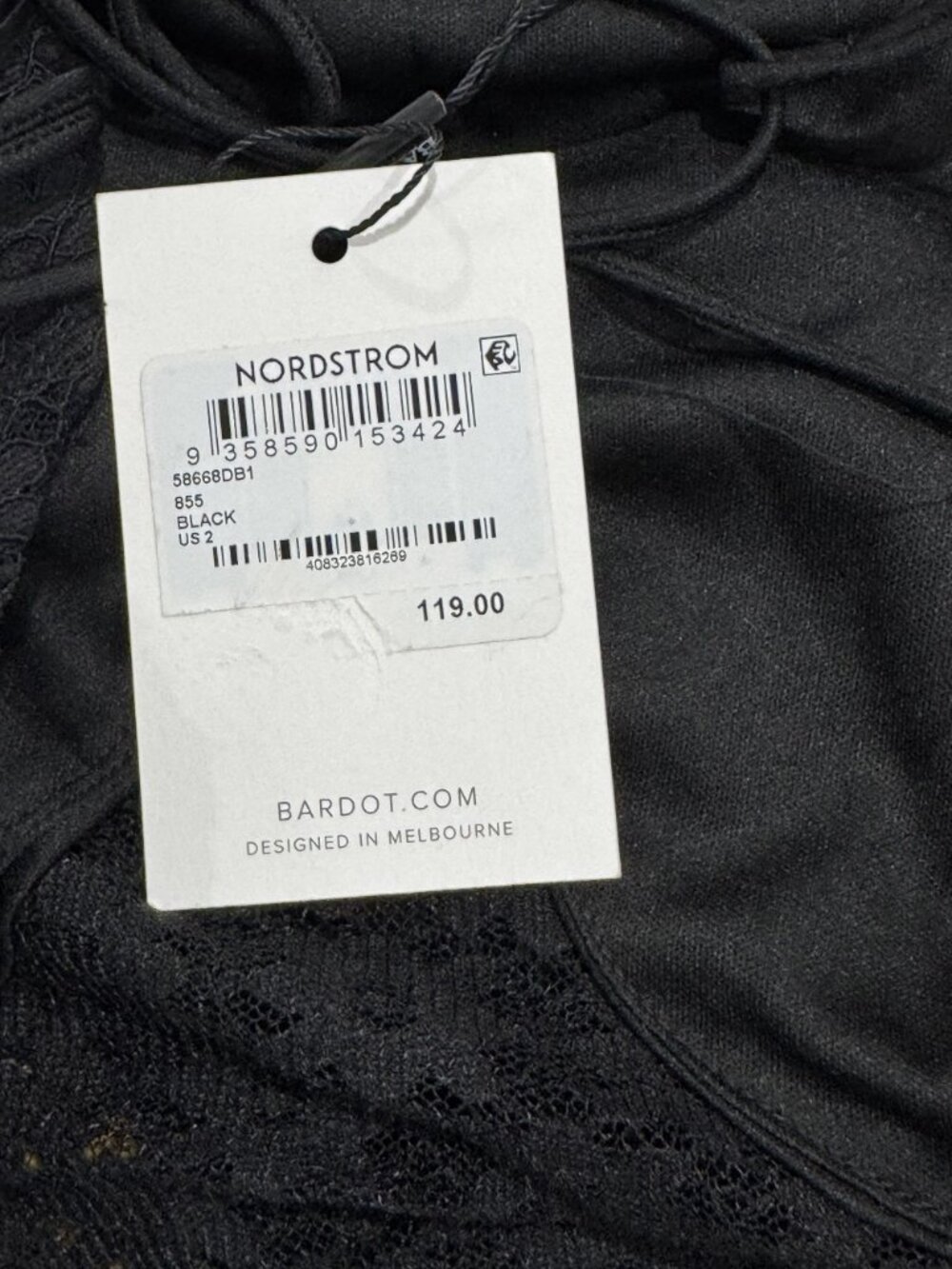 Bardot Black Lace Halter Midi Dress Sz XS - Picture 6 of 7